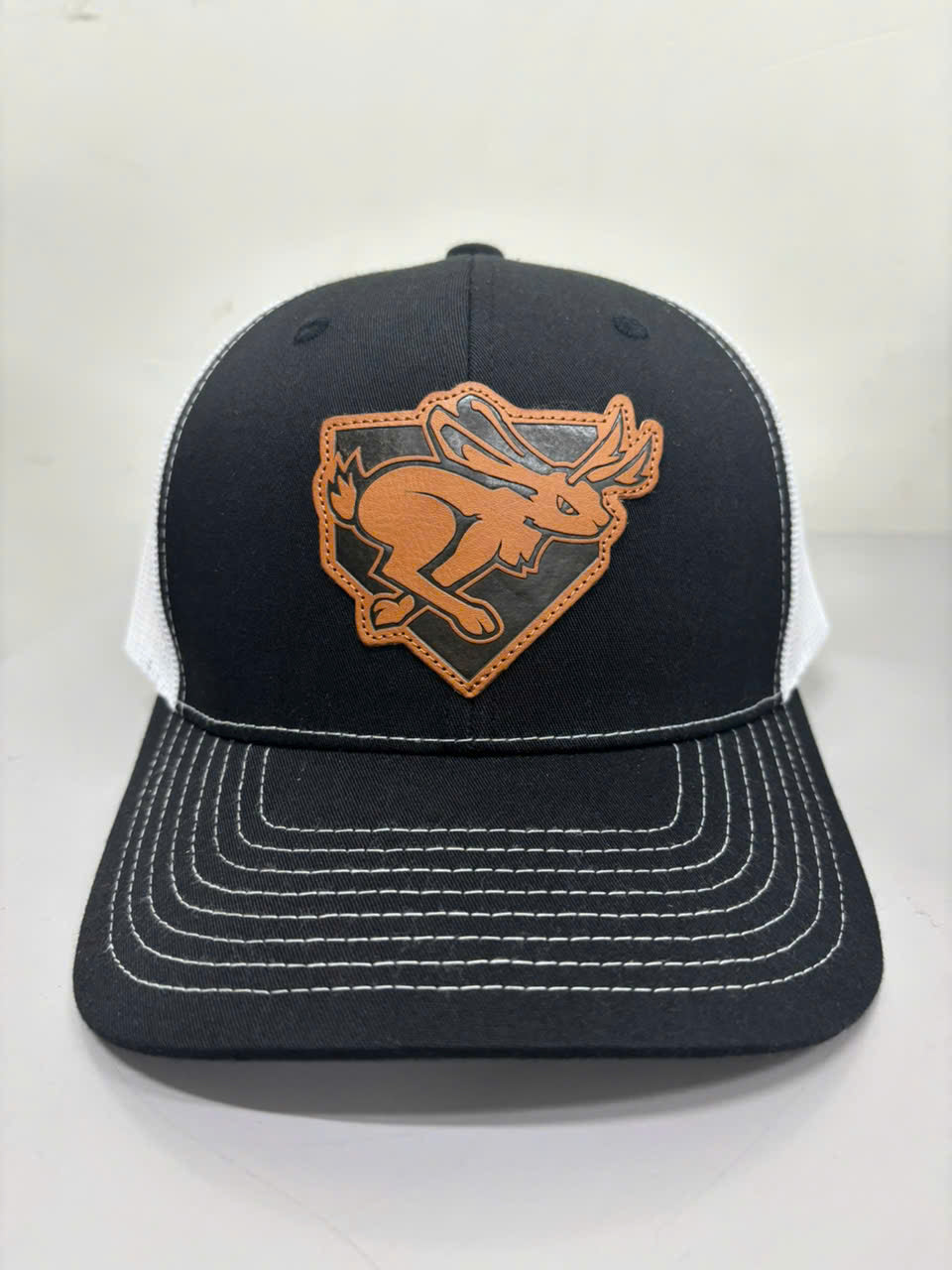 Jackalopes Leather Plate Trucker Hat