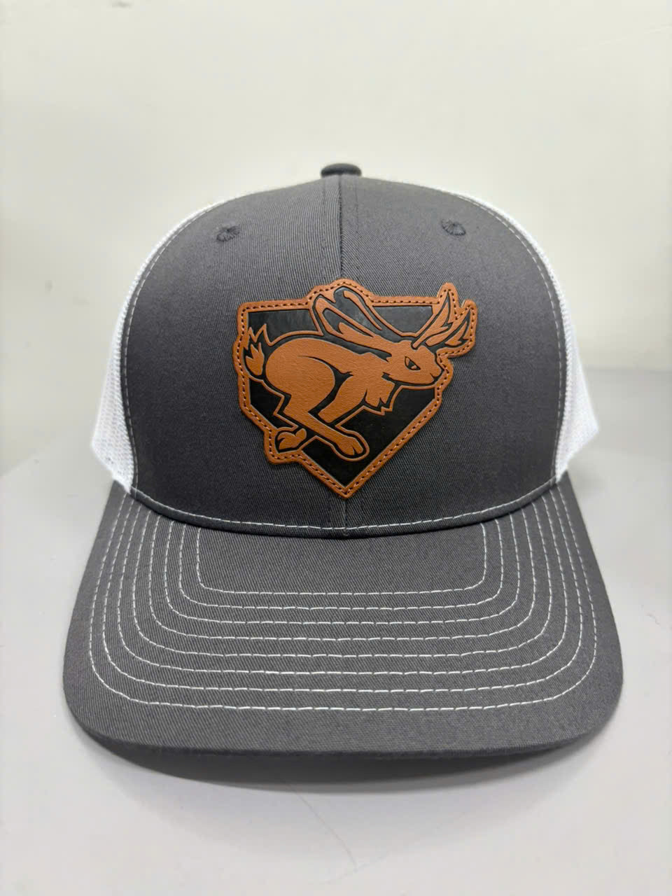 Jackalopes Leather Plate Trucker Hat