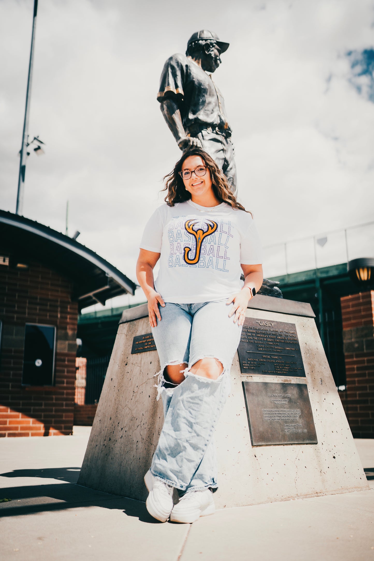J Antler Baseball White T
