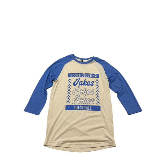 Jake Laces Heather Blue & Oatmeal 3/4 Sleeve